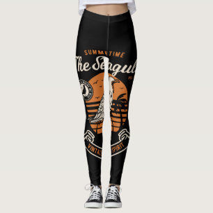 summer time the seagull vintage sailing spirit leggings