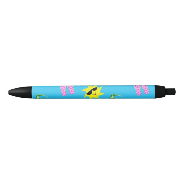Summer time themed black ink pen (Front)
