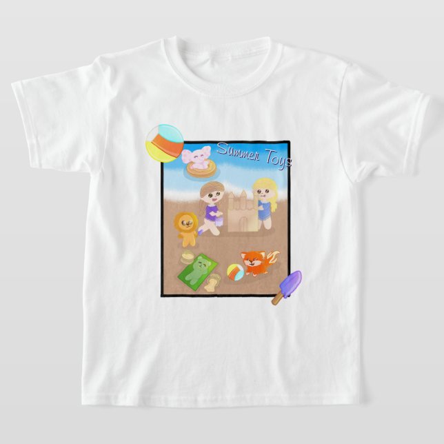 Summer Time Toys T-Shirt (Beach Themed) (Laydown)