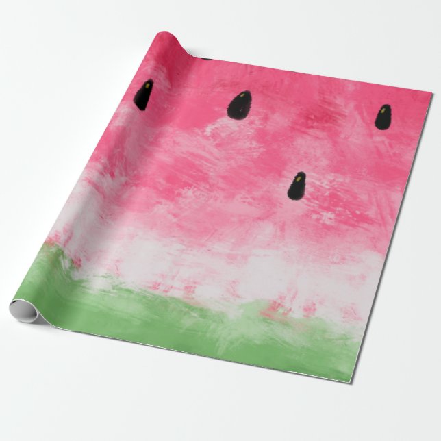 Summer Time Watermelon Birthday Party  Wrapping Paper (Unrolled)