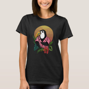 Summer Toucan In Hawaii With Hibiscus Fun Retro Co T-Shirt