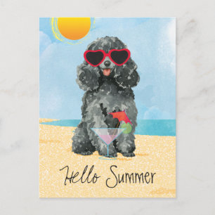 Summer Toy Poodle Postcard
