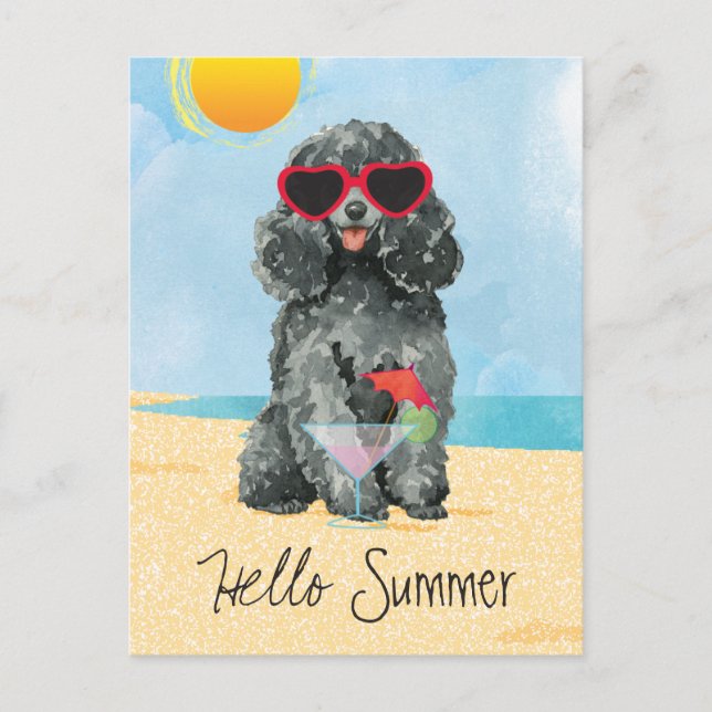 Summer Toy Poodle Postcard (Front)