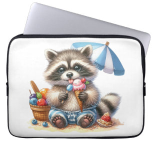 Summer Treats Racoon Laptop Sleeve