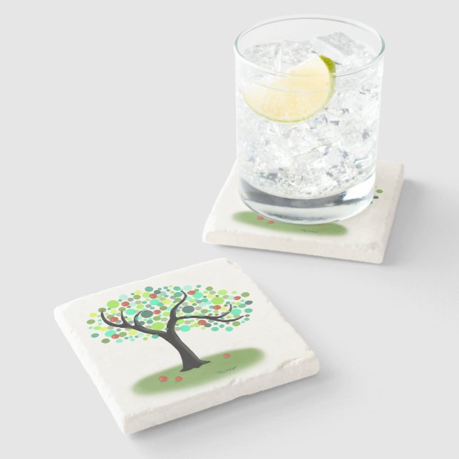 Summer Tree Stone Coaster (Side)