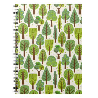 Summer Trees: Green Seamless Pattern Notebook