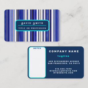 Summer Trendy Navy Blue Boat Stripes Collection Business Card