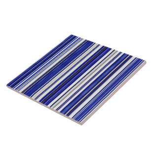 Summer Trendy Navy Blue Boat Stripes Collection Tile