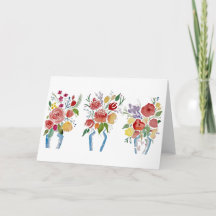 Summer Trio- Floral 5X7 Blank Greeting Card