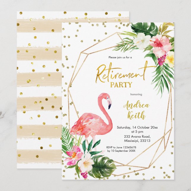 Summer Tropical Aloha Retirement Party Invitation (Front/Back)