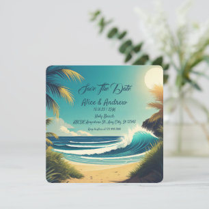 Summer tropical beach  holiday card