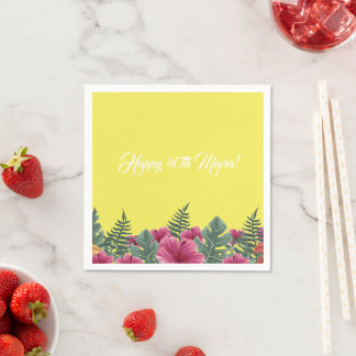 Summer Tropical Birthday Paper Napkins