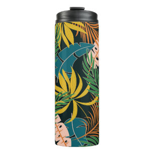 Summer Tropical Bright Plants Pattern Thermal Tumbler