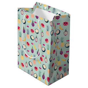 Summer Tropical Colourful Fruits Mint Medium Gift Bag