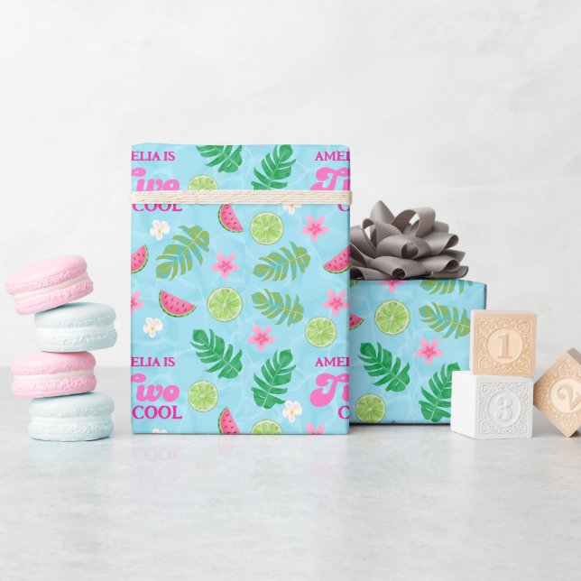 Summer tropical floral pool party Birthday Wrapping Paper (Baby Shower)