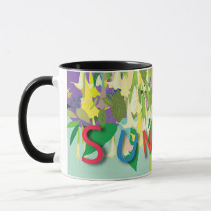 summer tropical flowers mug