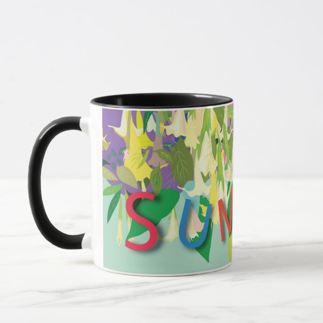 summer tropical flowers mug (Left)