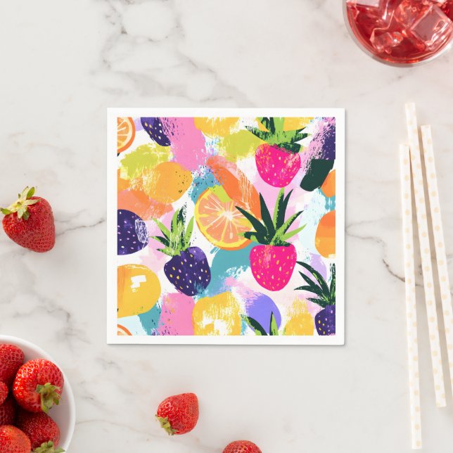 Summer Tropical Fruit Fiesta  Napkin (Insitu)