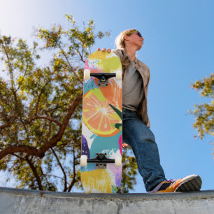 Summer Tropical Fruit Fiesta  Skateboard
