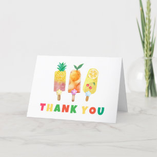 Summer Tropical Fruit Ice Cream Pop Baby Shower Thank You Card