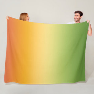 Summer Tropical Gradient Orange Lemon Lime Ombre Fleece Blanket
