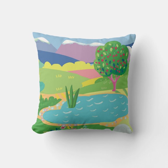 Summer tropical landscape. Hello, summer Cushion (Front)