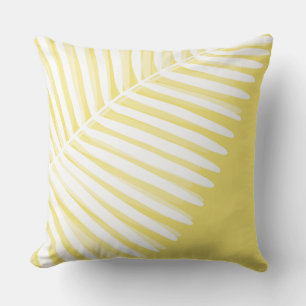 Summer tropical leaf monochromatic print cushion