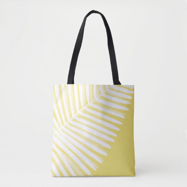 Summer tropical leaf monochromatic print  tote bag (Front)