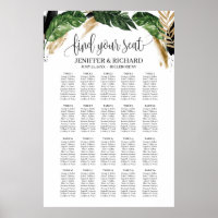 Summer Tropical leaves gold and black splashes