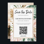 Summer Tropical Leaves QR Code Photo Save The Date<br><div class="desc">Modern and elegant design printed Minimalist Summer Tropical Leaves QR Code Photo Save the Date that can be customised with your text. Please click the "Customise it" button and use our design tool to modify this template. Check out the Graphic Art Design store for other products that match this design!...</div>