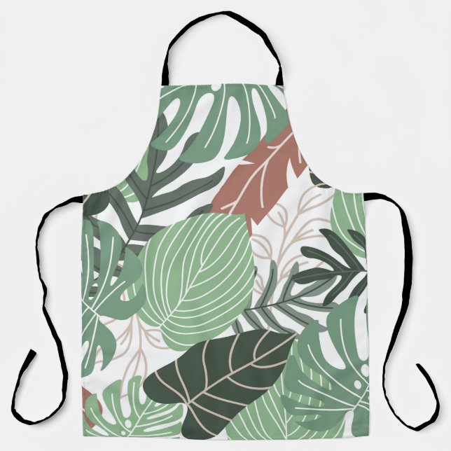 Summer tropical leaves seamless pattern apron (Front)