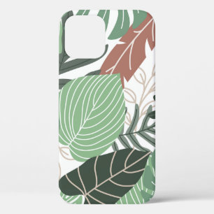 Summer tropical leaves seamless pattern iPhone 12 case