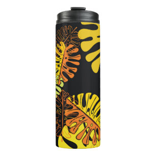 Summer Tropical Leaves Vintage Design Thermal Tumbler