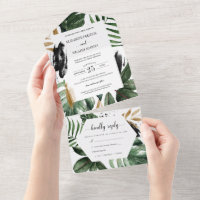 Summer Tropical Leaves Wedding with RSVP