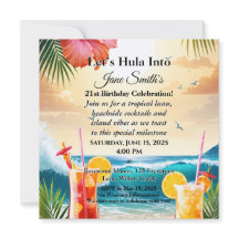 Summer Tropical Luau Beach Party 21st Birthday