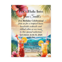 Summer Tropical Luau Beach Party 21st Birthday
