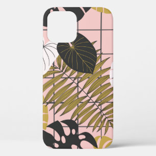 Summer tropical palm leaves pattern iPhone 12 case