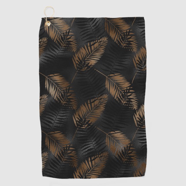 Summer Tropical Palm Leaves Pattern Golf Towel (Front)