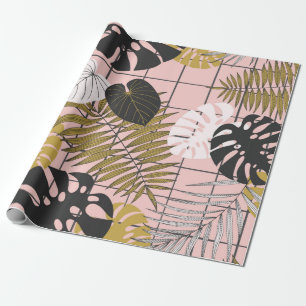 Summer tropical palm leaves pattern wrapping paper