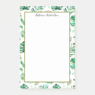 Summer Tropical Palm leaves Personalised Post-it Notes