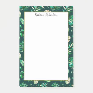 Summer Tropical Palm leaves Personalised Post-it Notes