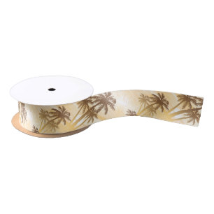 Summer Tropical Palms Satin Ribbon