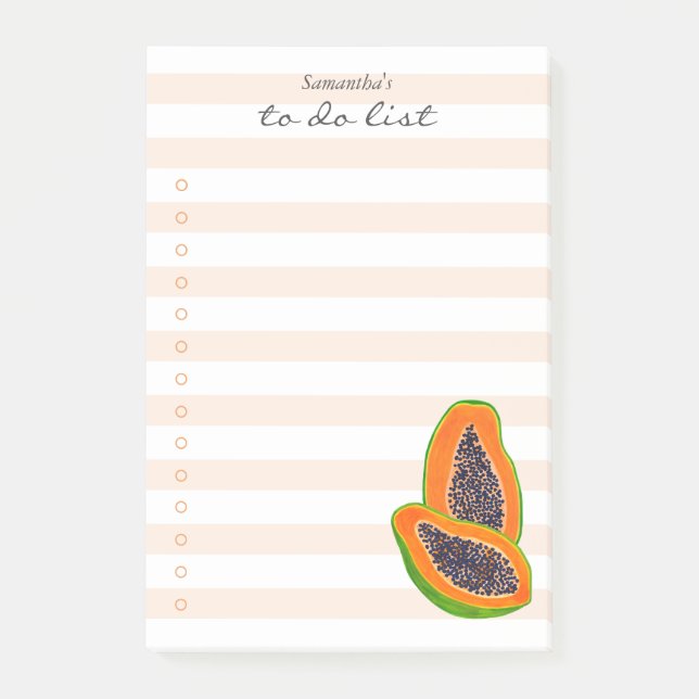 Summer Tropical Papaya Fruits Post-it Notes (Front)