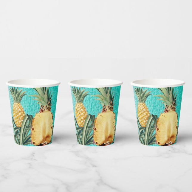 Summer Tropical Pineapple Fruit Birthday Party Paper Cups (Multi)