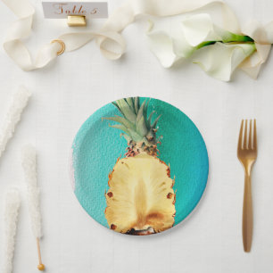 Summer Tropical Pineapple Fruit Birthday Party Paper Plate