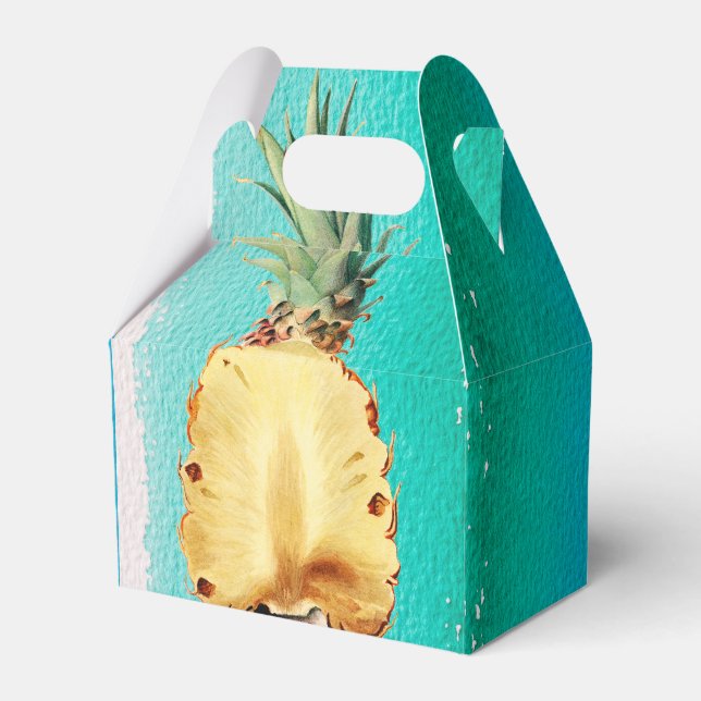 Summer Tropical Pineapple Fruit Party Favour Box (Front Side)