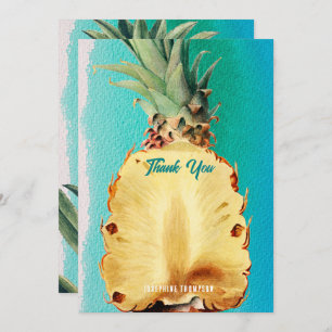 Summer Tropical Pineapple Fruit Thank You Card