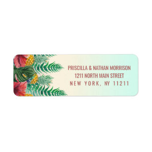 Summer Tropical Pineapple Leaves Floral Address