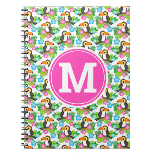 Summer Tropical Toucan and Floral Pattern Notebook