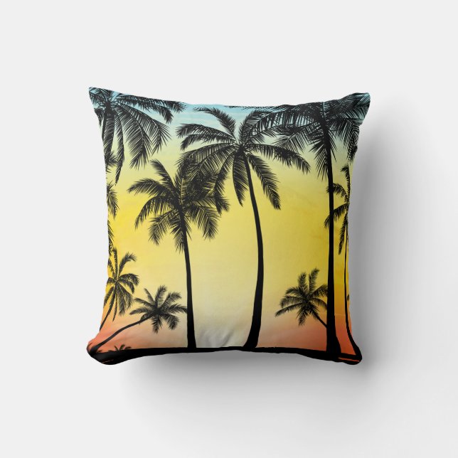 Summer tropical trees cushion (Front)